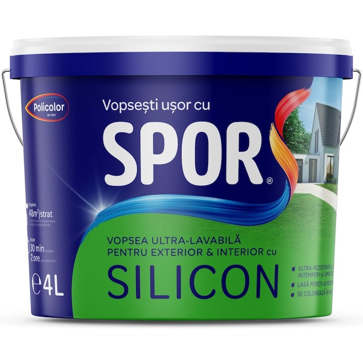 Umidificator de aer ultrasonic profesional Vopsea ultra-lavabila SPOR pentru exterior si interior cu Silicon